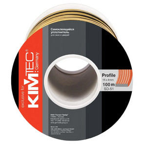 уплотнитель KIM TEC  SD-51/4, 15*4 мм черный, 100м