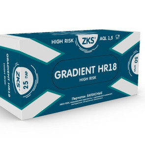 перчатки латексные ZKS Gradient HR18  L  \ 25