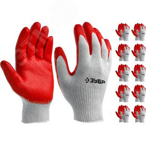 перчатки с нитриловым обливом, разм. L-XL, эластичные, ЗУБР