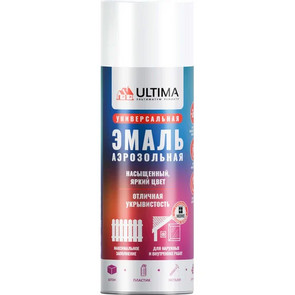 краска аэрозольная Ultima белый глянц. RAL 9003, 520 мл