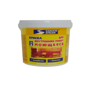 краска Камские краски моющаяся латексная супербелая  7 кг